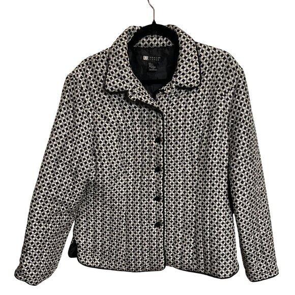 Carole Little Jackets & Blazers - VTG Carole Little Women’s Black White Silk Blend Jacket XL Work * Evening
